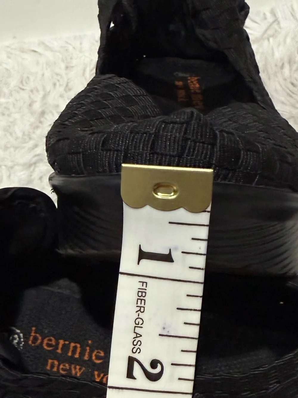 bernie mev. Black Woven Elastic Wedge Sandals Size 38 US7.5